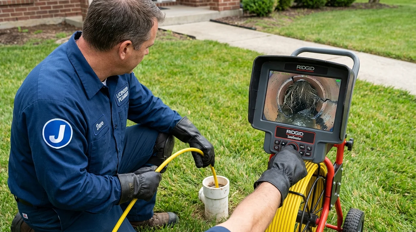 Sewer camera inspection being performed by Johns Plumbing LLC in Laurens